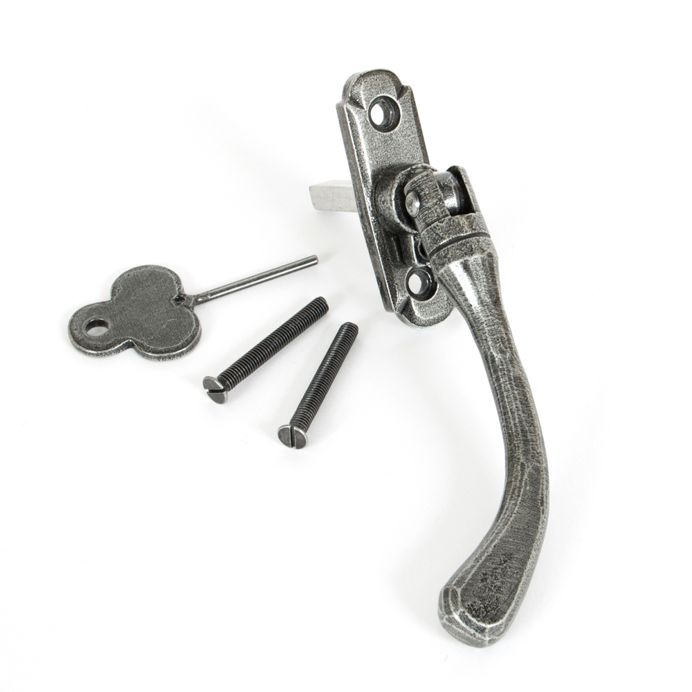 From The Anvil Peardrop Espag Window Handle - Pewter (Left-Hand)